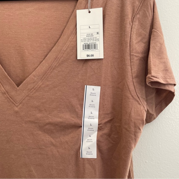 A New Day | Brown V Neck T-Shirt NWT - Picture 4 of 6